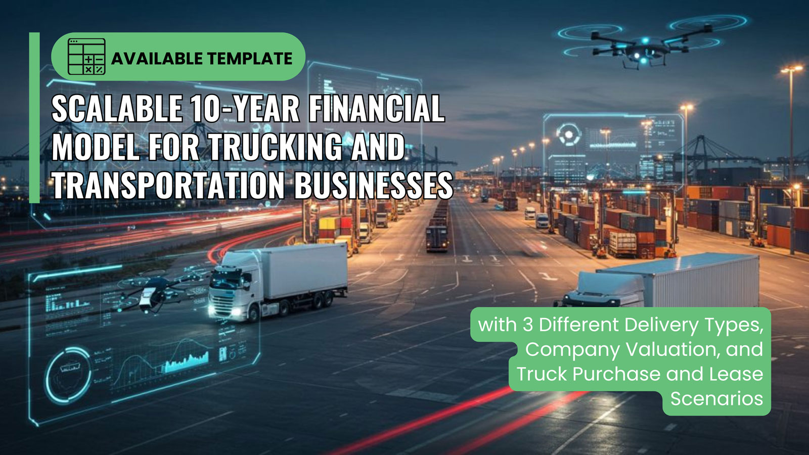 Best Financial Models | Scalable Financial Model for Trucking and Transportation Businesses | BFM-2025-013-10-Trucking-Transportation-Businesses-Thumbnail