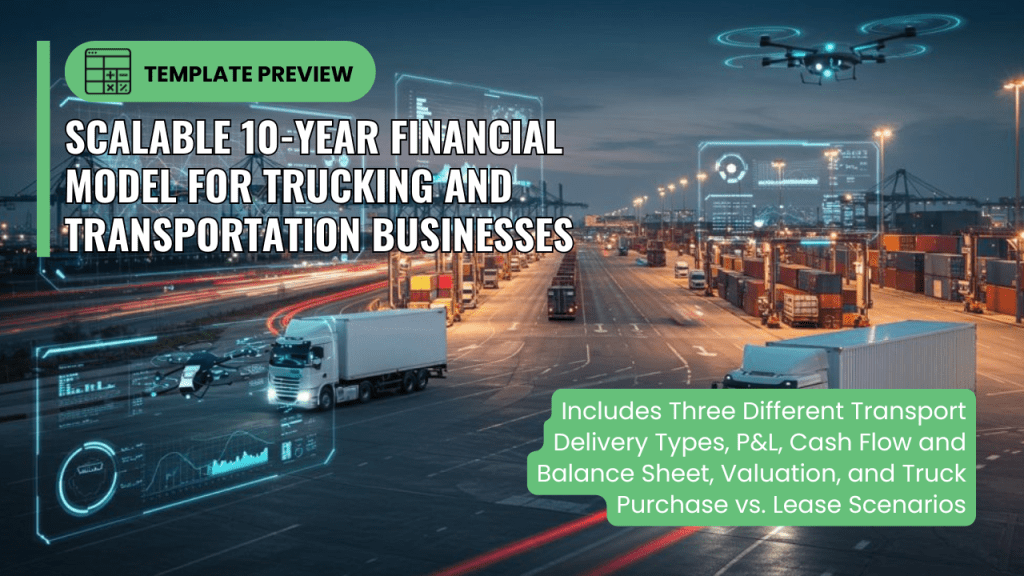 Best Financial Models | Video Walkthrough Scalable 10-Year Financial Forecast Model Trucking Transportation Businesses