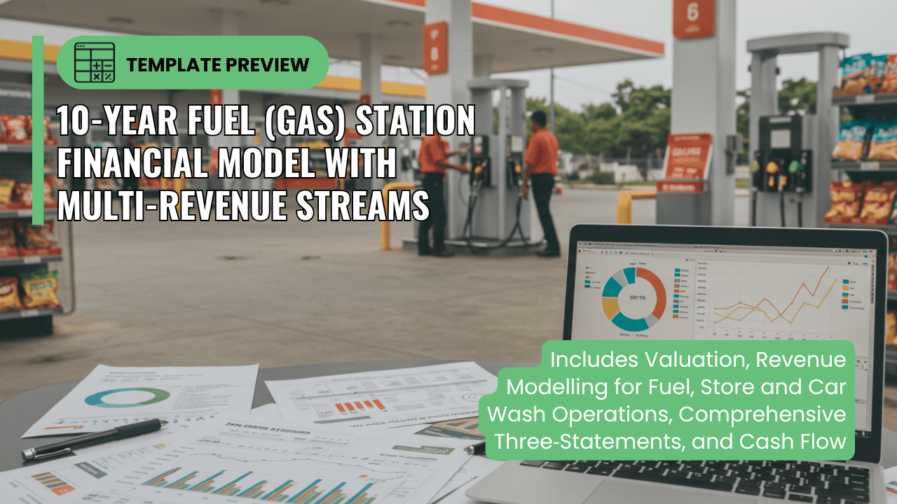 Best Financial Models | Video Walkthrough Fuel Gas Filling Station Financial Model Dynamic 10-Year Forecasts