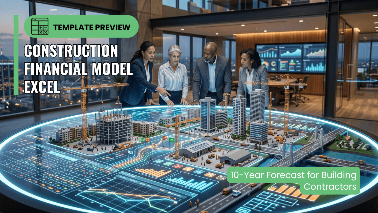 Construction Financial Model Excel — 10-Year Forecast for Building Contractors and Subcontractors