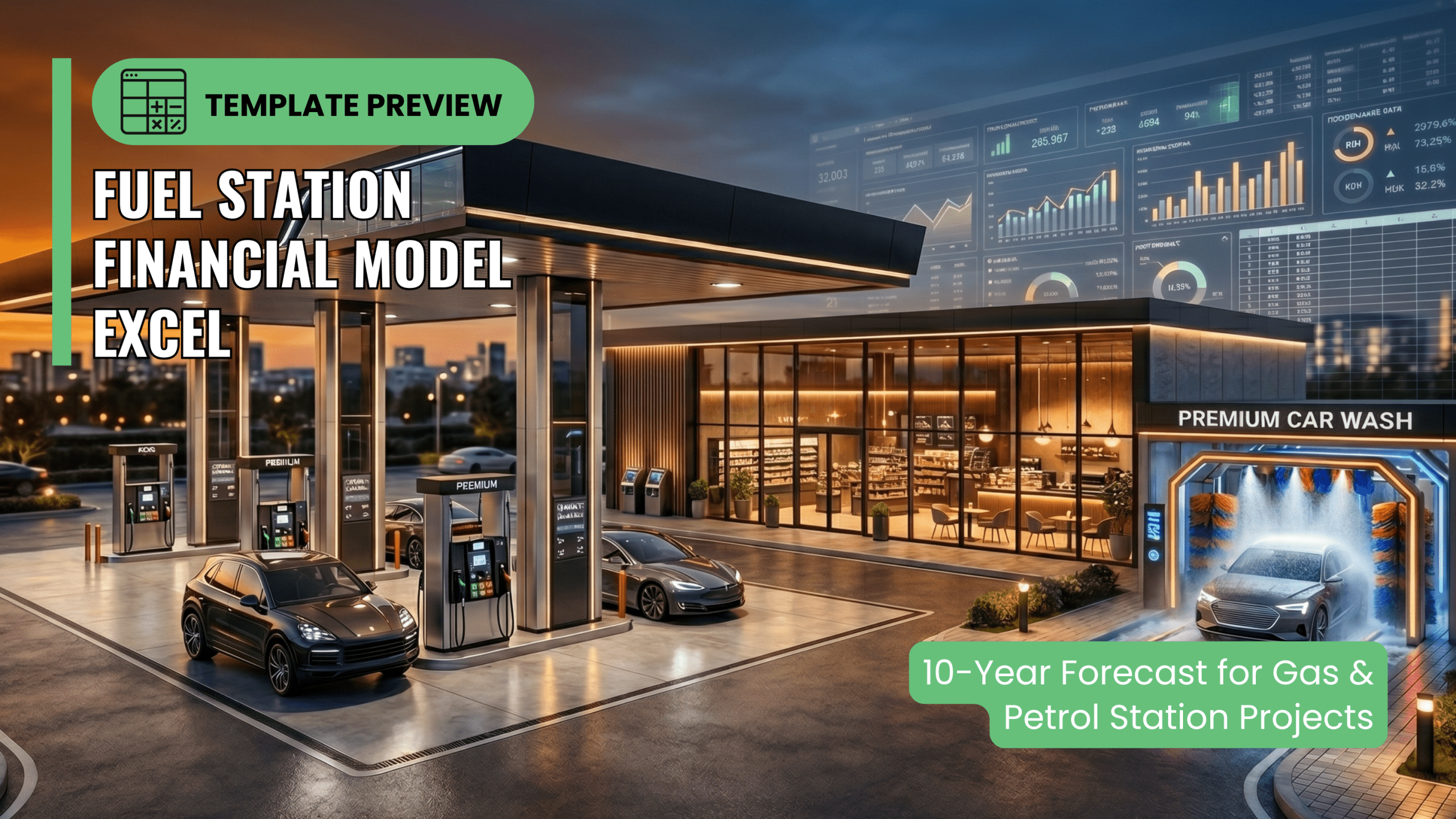 Best Financial Models | Fuel Station Financial Model Excel — 10-Year Forecast for Gas & Petrol Station Projects