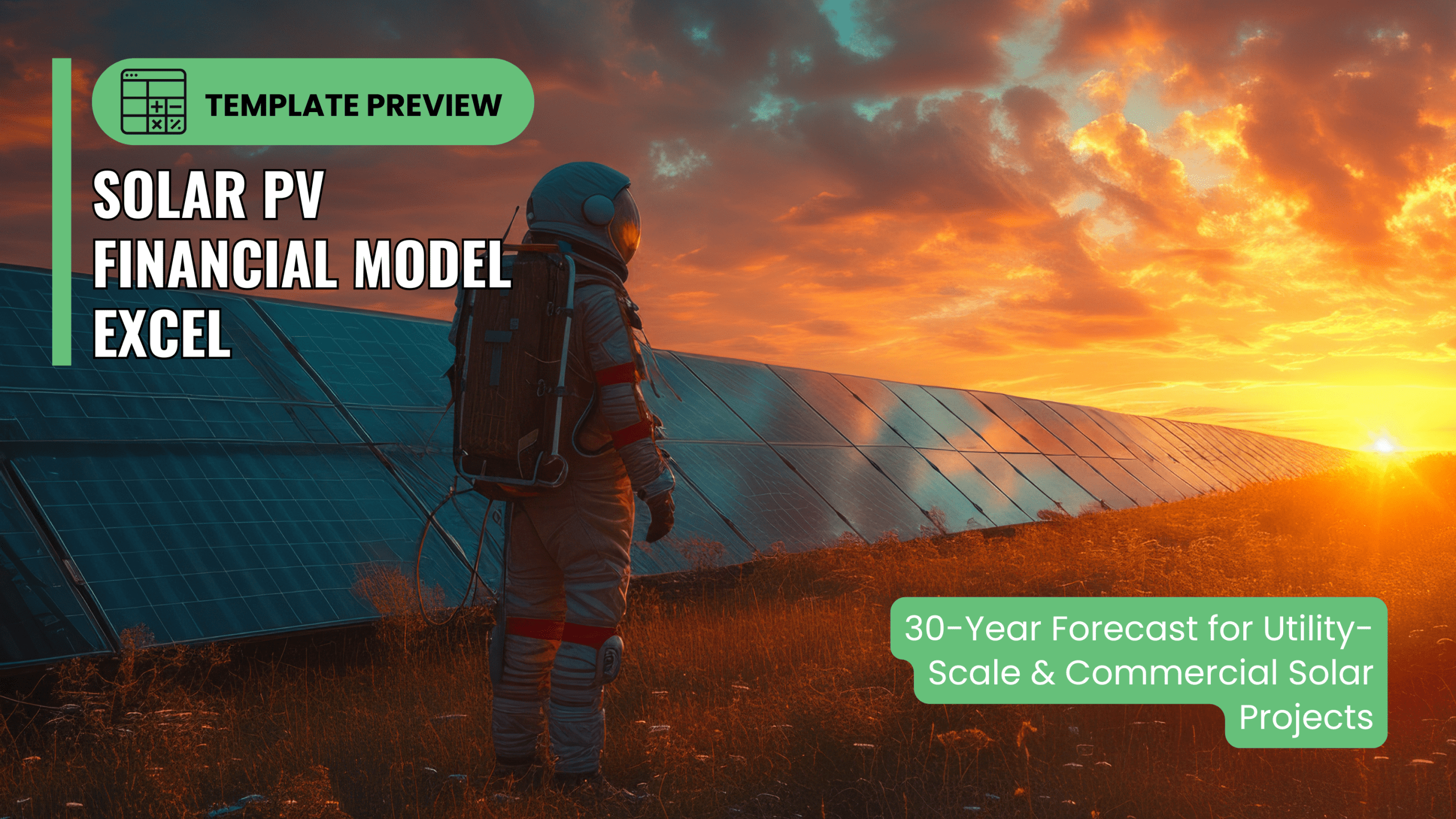 Best Financial Models | Solar PV Financial Model Excel — 30-Year Forecast for Utility-Scale and Commercial Solar Projects